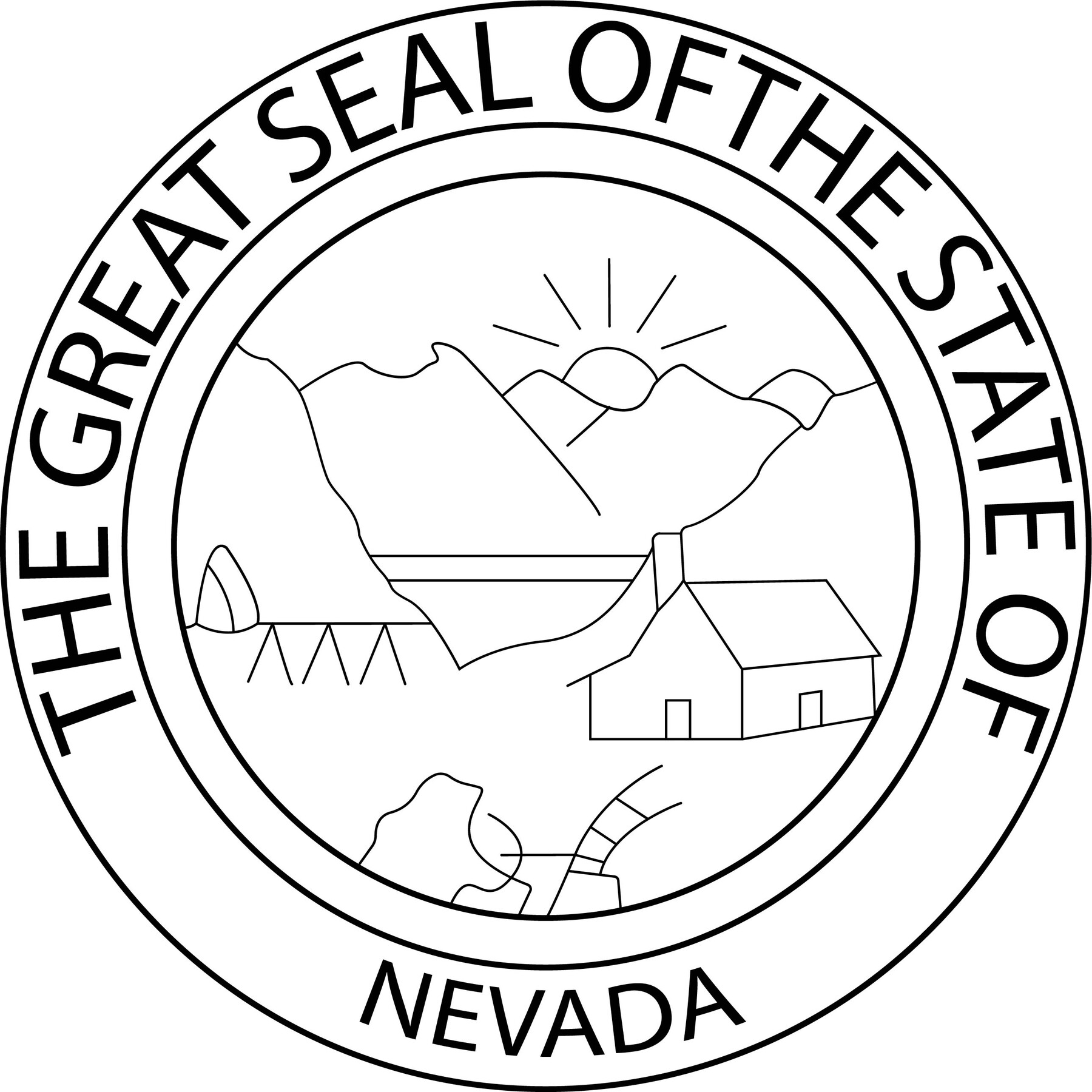 ArtStation - USA THE GREAT SEAL OF THE STATE OF NEVADA VECTOR LINE ART ...