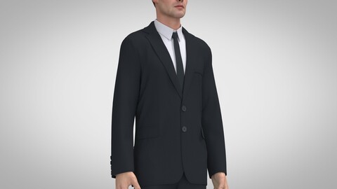 Single-breasted Jacket, Marvelous Designer, Clo +obj, fbx