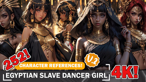 252 Captivating Egyptian Enchanted Dancing Beauty: Fashion Reference Art V2 | 4K