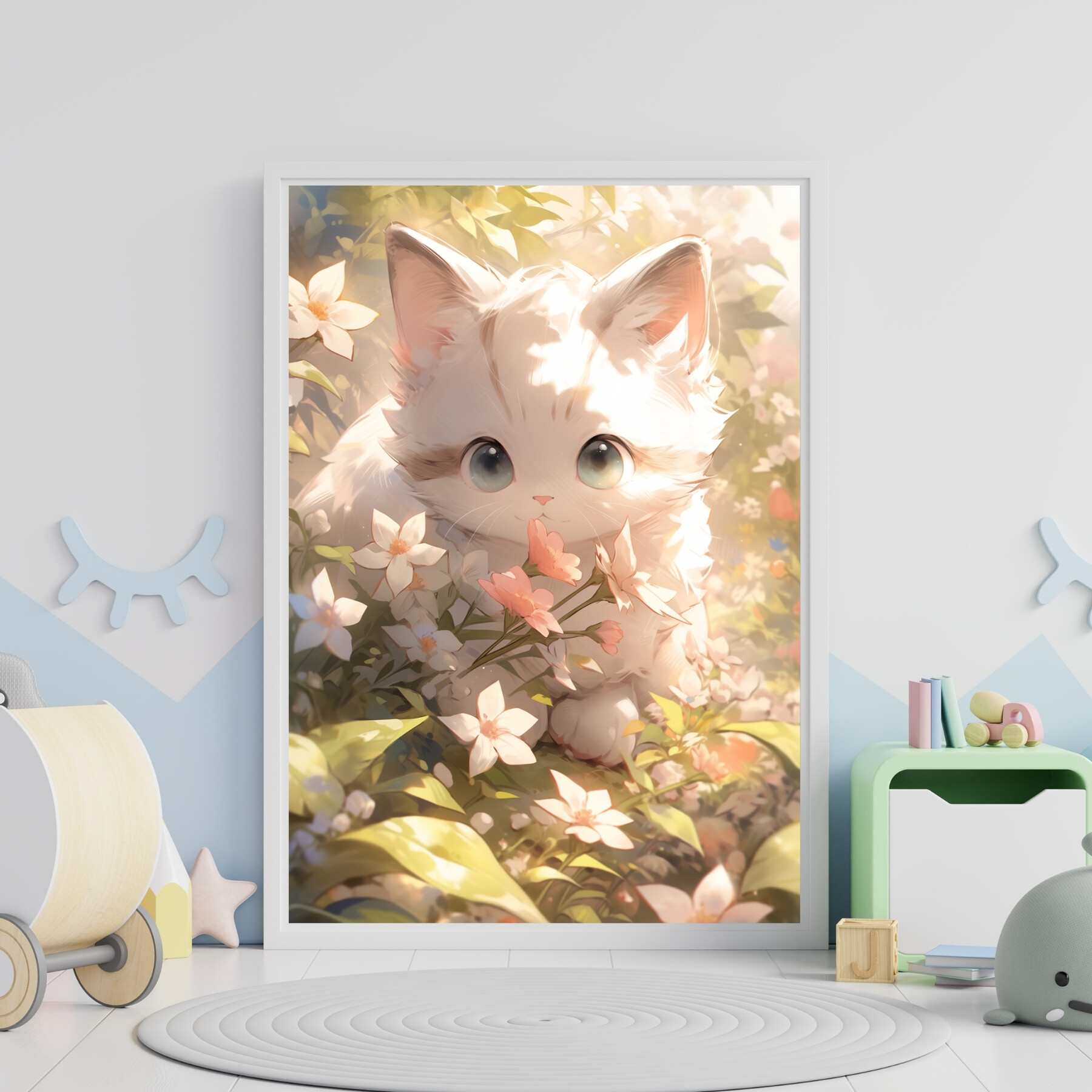 ArtStation - Baby Cute Animal Wall Art, Printable Wall Art, Cute Kitty ...