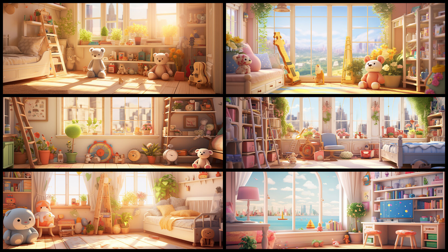 ArtStation - 300 Cartoon girl's bedroom Environments - 4K Reference ...