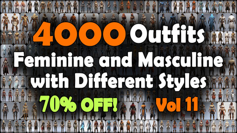 4000 Feminine and Masculine Outfits with Different Styles Reference Pack | MEGA Bundle | 4K | v.11