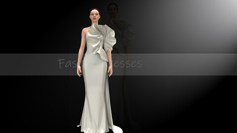 Fashion Dress__Clo3d, Marvelous designer_OBJ or FBX(if needed)