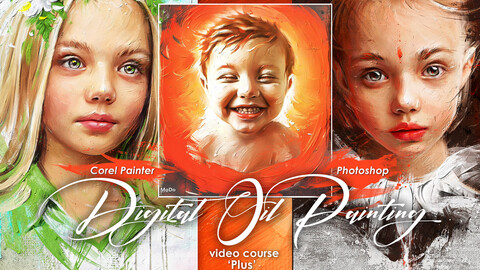 Digital Oil Painting video course "Plus" extra textures and brushes.