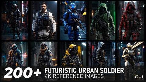 200+ FUTURISTIC URBAN SOLDIER - REFERENCE 4K