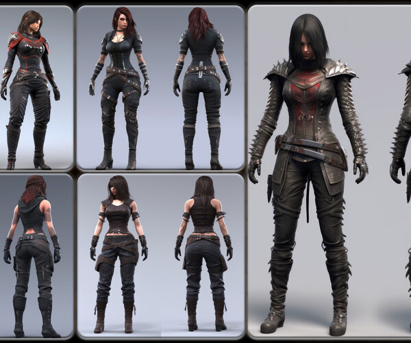 Artstation - 200 Feminine Nightblade Outfit Reference Pack 