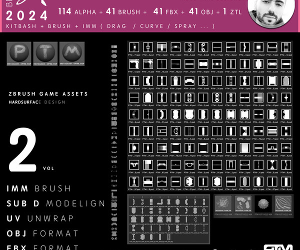 ArtStation Brush Kitbash Zbrush 2024 Vol 2 PTM Amir Rezaeyan   File 