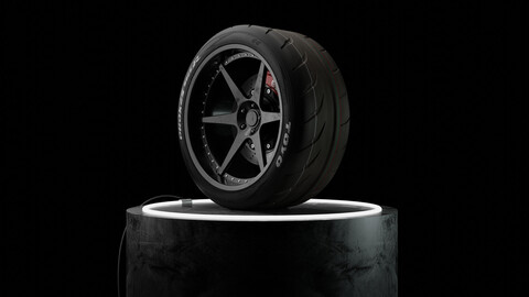 Toyo Tires Proxes R888-R + Brembo Brake + Rim 3D Blender File (Textured) + (FBX - OBJ - MTL)