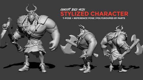 Stylized Character | 3d character Base mesh | Character creation & sculpt practicing Base Meshes.