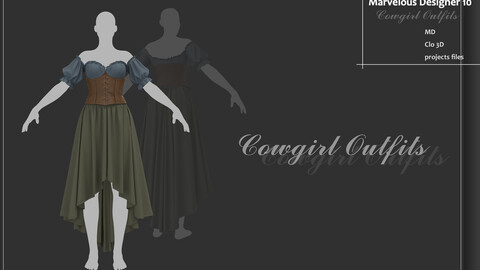 The milkmaid costume__Marvelous designer(Clo3d) project_ZPRJ