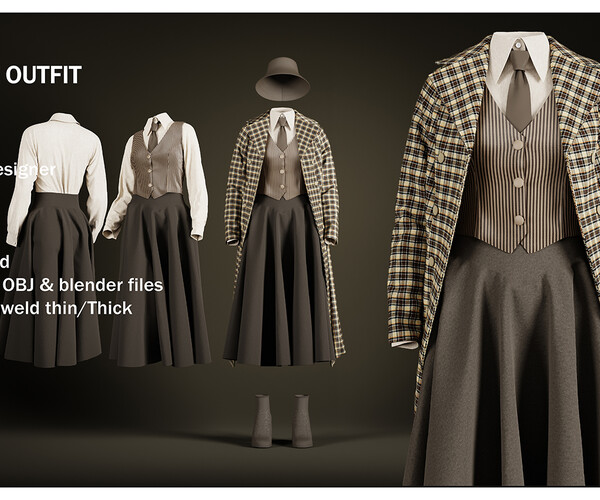 ArtStation - Vintage Outfit | Game Assets