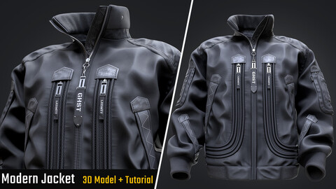 Modern Jacket - Tutorial (Full Pipeline) + 3D Model
