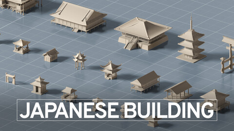 Japanese Building Basemesh (Max, FBX, OBJ)