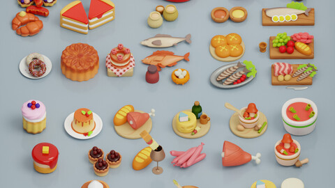 stylized food assets