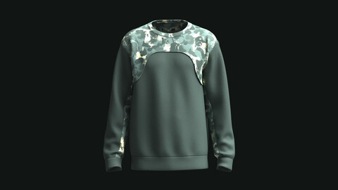 Men Sweatshirt With Camo Print