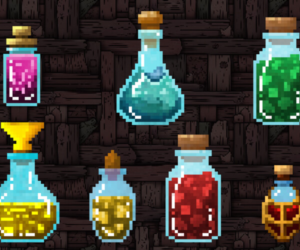 ArtStation - Pixel Art Potion Pack - Animated | Game Assets