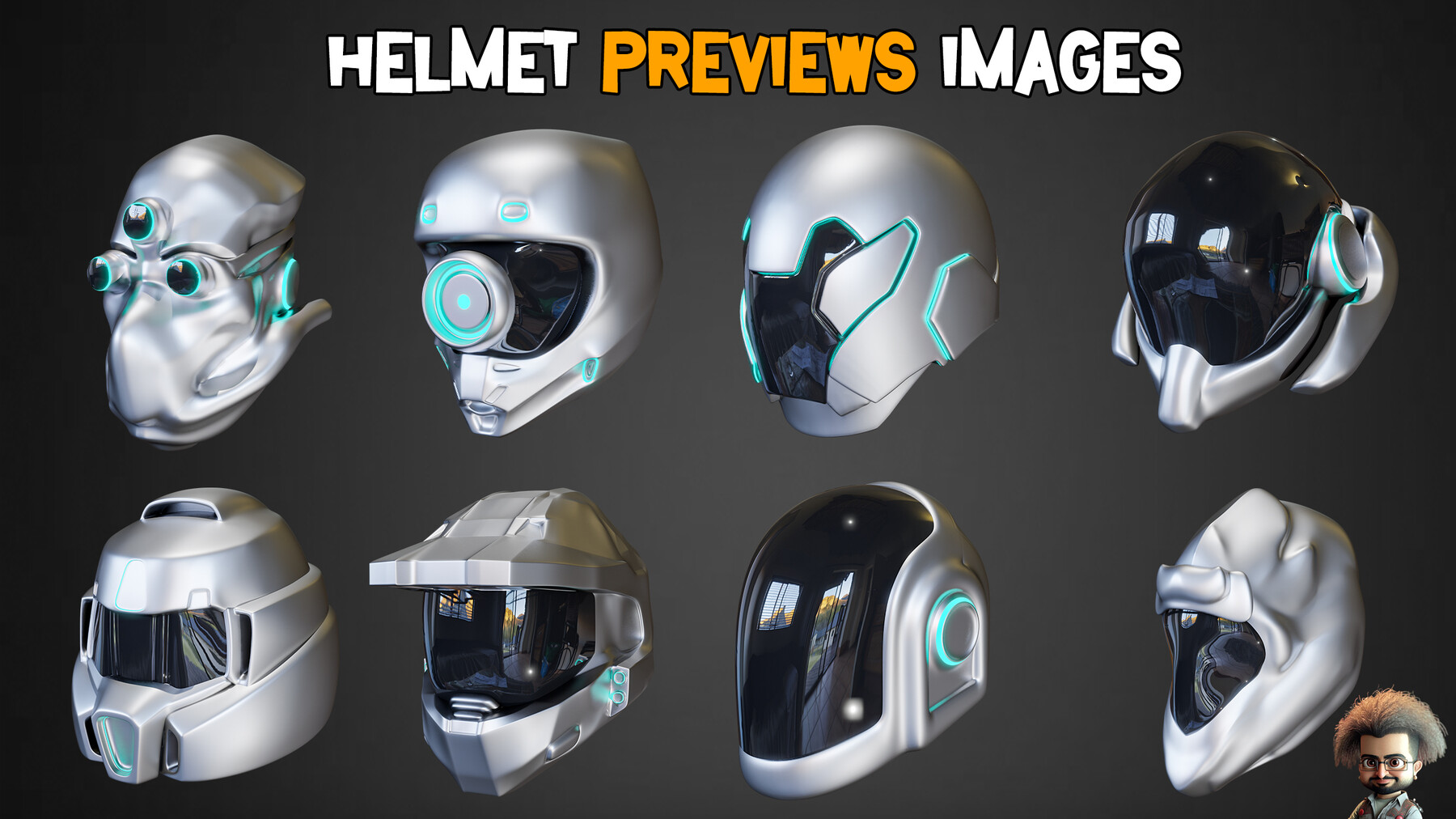 ArtStation - 30 Sci-Fi Helmets Base Mesh + Textures | Game Assets