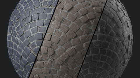 Pavement Materials 92- EuroFan Stone Wall | Sbsar Pbr 4k Seamless