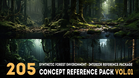 205 arts - Synthetic Forest Environment - Interior Reference Package Vol.01 - More Than 6K Resolution