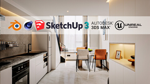 J Apartment (Unreal Engine - Blender - Cinema4D - Sketchup- 3DsMax - FBX - OBJ)