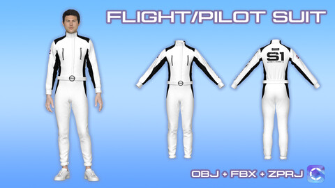 FLIGHT/PILOT SUIT w/o hood in CLO3D