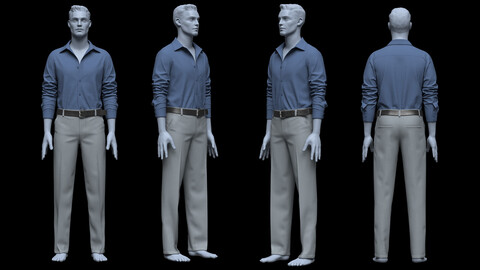 Mens Pant and Shirt 3d Model