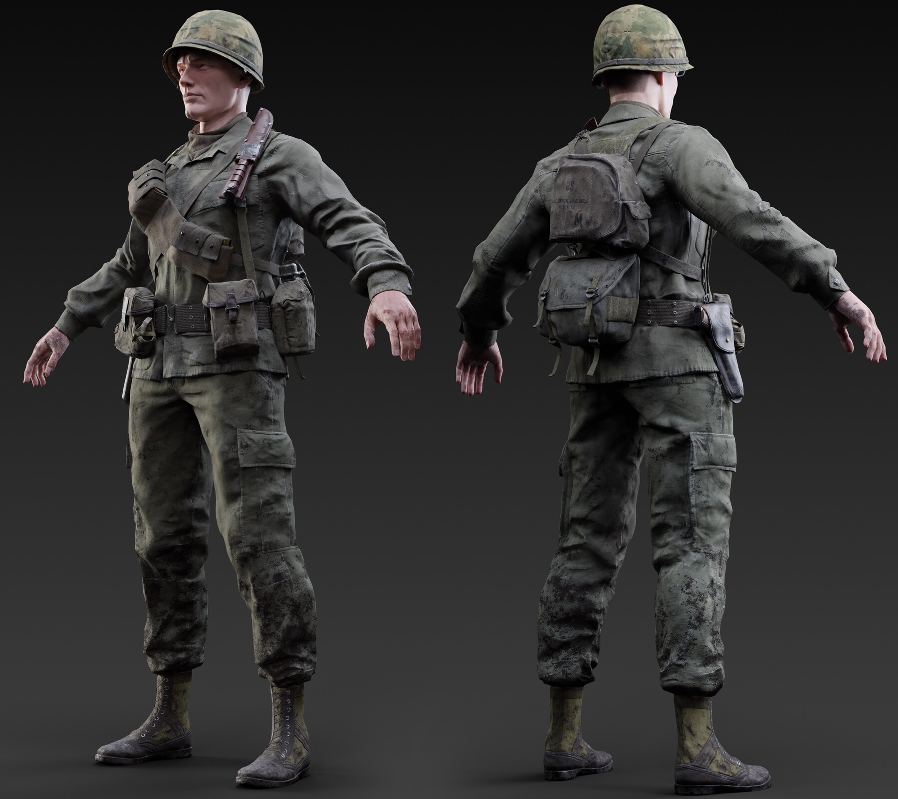 ArtStation - Vietnam War American Soldier | Game Assets