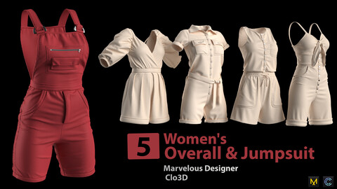 5 Women's  overall and jumpsuit+ Zprj +Obj + Fbx