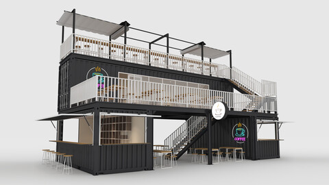 3D Model Container Cafe 2