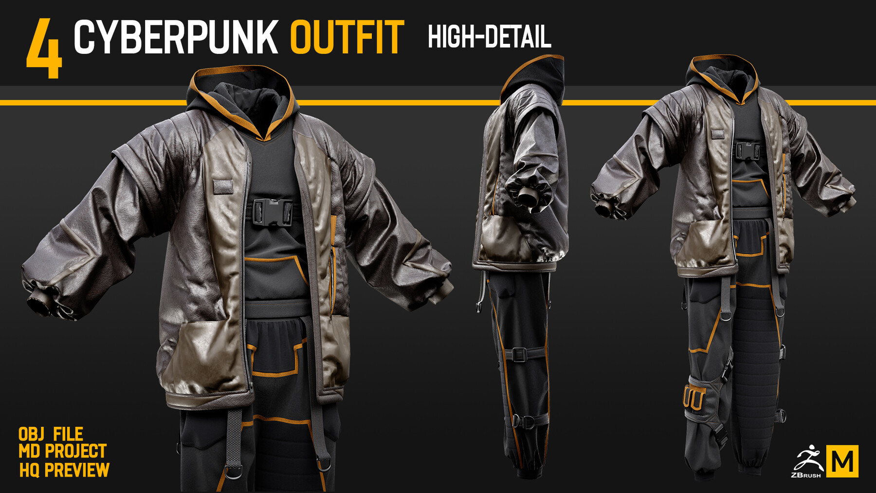 ArtStation - 4 Cyberpunk Outfit | Resources