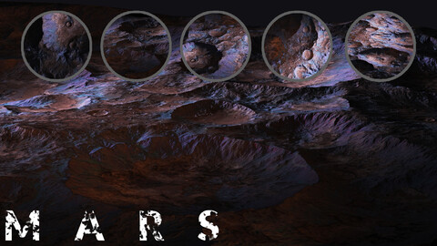 Mars Mesh Landscape 4  + Texture + Material