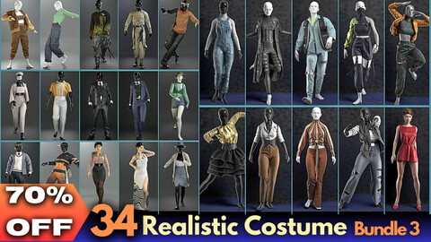 34 Realistic Costumes Bundle 3 + 4 free