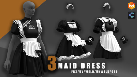 maid's dress/clo3d/marvelous/dress