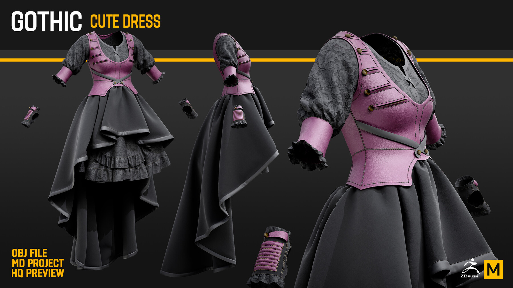 ArtStation - Gothic cute dress | Resources