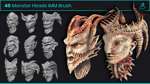 40 Monster Heads IMM Brush