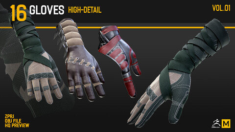 16 Gloves High Detail