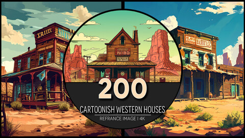 Cartoonish Western Houses 4K Reference/Concept Images