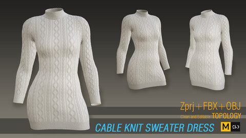 Cable Knit Sweater Dress