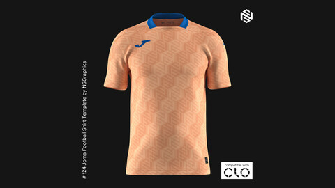 Joma Football Shirt Template for CLO 3D & Marvelous Designer