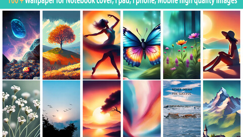 100 + Wallpaper for Notebook cover, I pad, I phone, Mobile high quality images Bundle