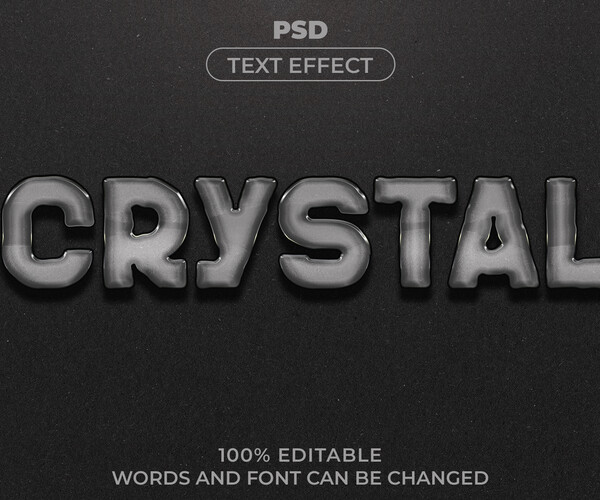 ArtStation - 3D Crystal. PSD fully editable text effect. Layer style ...