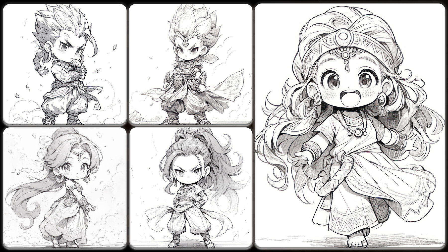 ArtStation - 200 Pencil Drawings of Manga Chibi Genie (Full Body ...