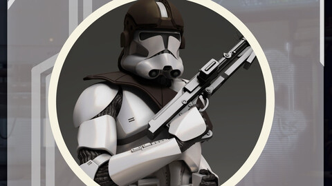 Star wars clone trooper gunner 3d printable figurine