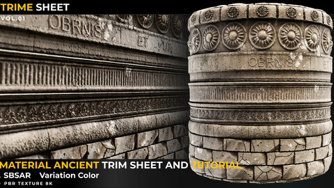 Material Ancient Trim Sheet And Tutorial Vol.01