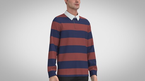 Rugby Shirt, Marvelous Designer, Clo, +obj, fbx