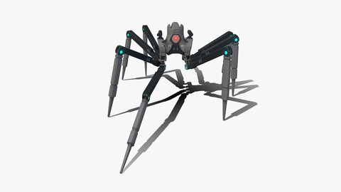 Spider bot v3 Rigged and Animated