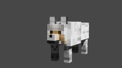 Minecraft Wolf 3D Model