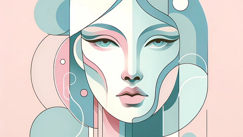 Pastel Serenity: Abstract  Portrait