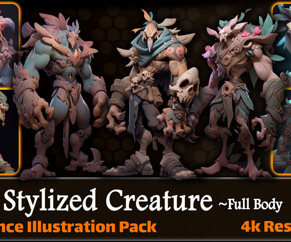 ArtStation - 200 Stylized Creature Reference Pack | 4K | v.5 | Artworks