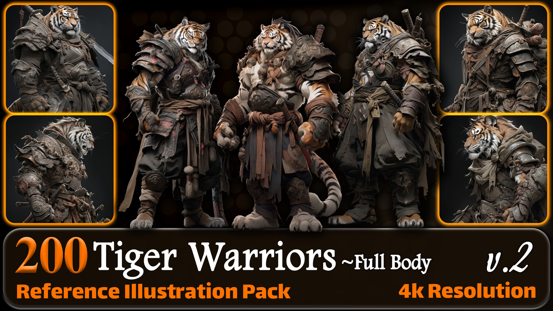 Artstation 200 Tiger Warriors Reference Pack 4k V2 Artworks